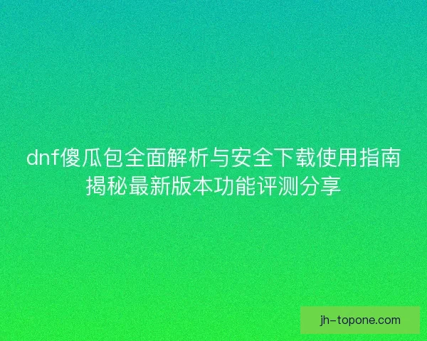 dnf傻瓜包全面解析与安全下载使用指南揭秘最新版本功能评测分享